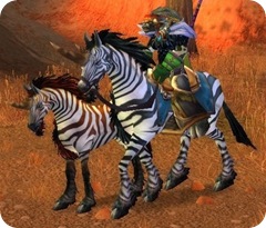 It's the closest thing to a unicorn I could find: a female tauren. On a zhevra.